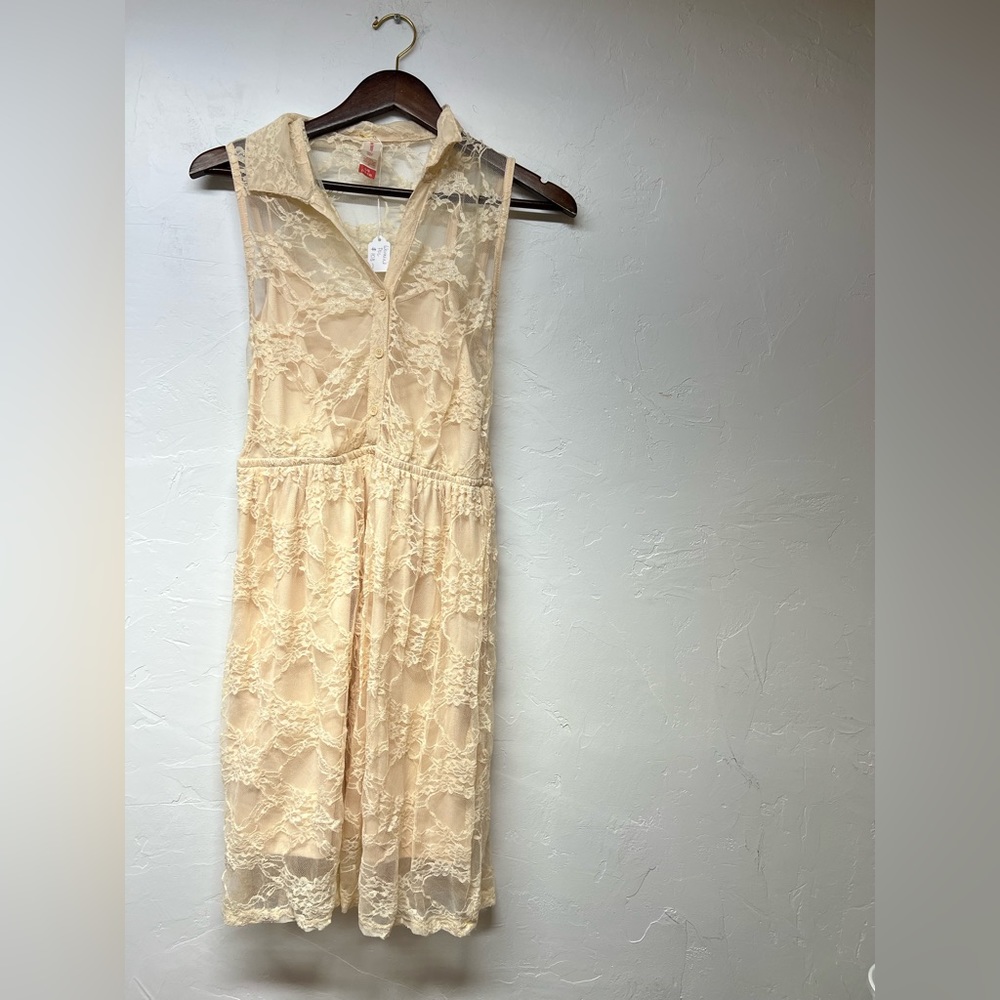 No Boundaries Lacey Cream Dress